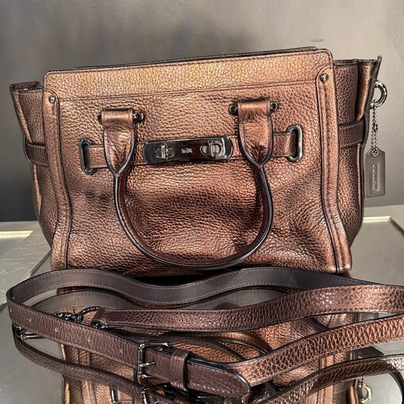 Coach Swagger 27 Carryall Metallic Bronze 34816 EUC - Picture 6 of 8